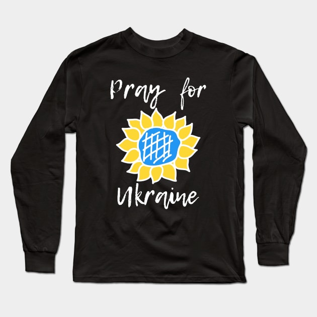 Pray for Ukraine sunflower Long Sleeve T-Shirt by timlewis